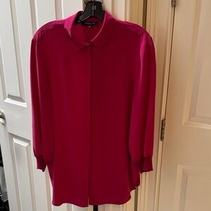Lafayette 148 New York Fuchsia Button-Down Blouse
